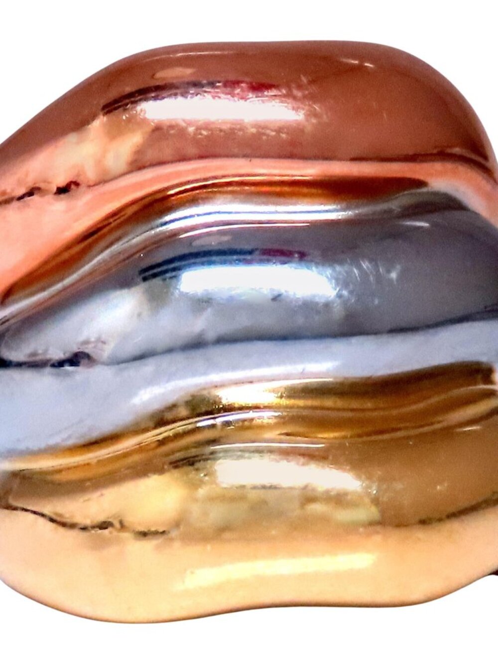 Tri-color Fused Wave Bands 18kt gold 12426*